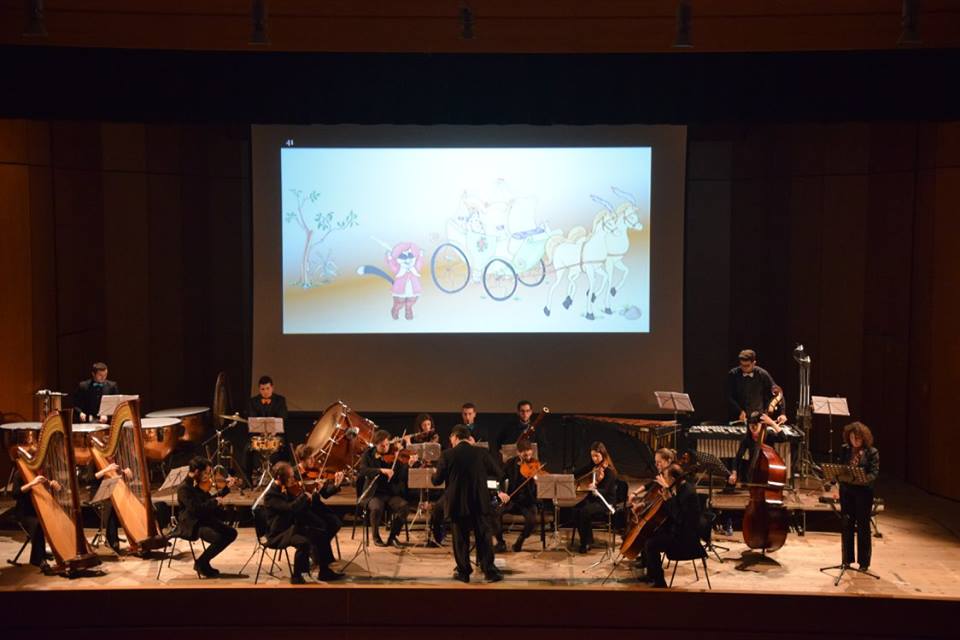 Orchestra da Camera di Messina — animazione su schermo durante il concerto