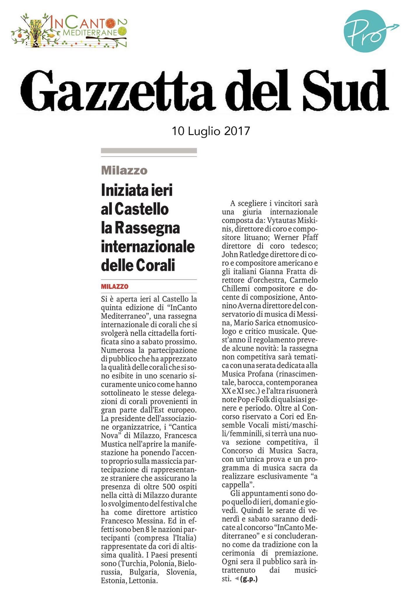 Festival InCanto Mediterraneo 2017