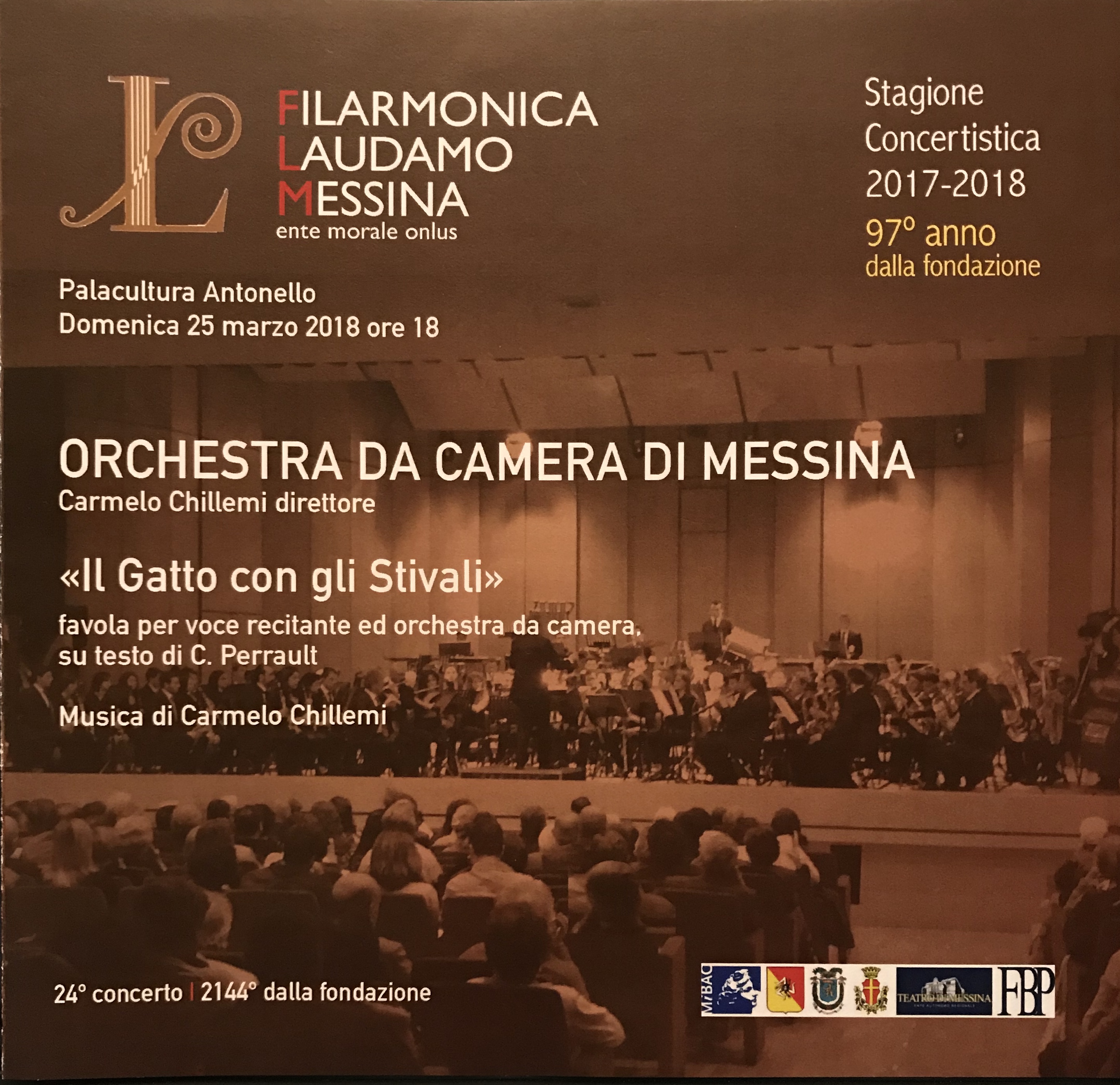 Programma di sala — Orchestra da Camera di Messina, Palacultura Antonello, 25 marzo 2018