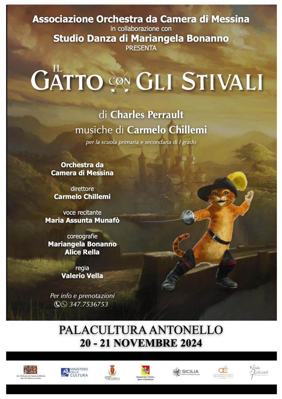 Locandina — Il Gatto con gli Stivali, Palacultura Antonello, 20-21 novembre 2024